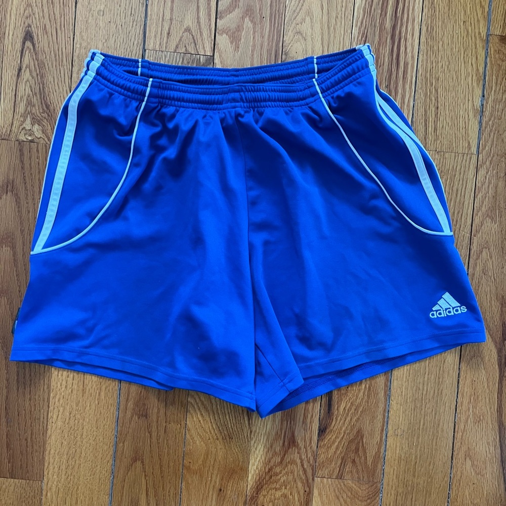 Free with Purchase - Adidas Men's Athletic Shorts - Blue with White Accents